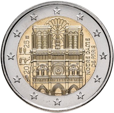 Купить [ПОДАРОК!] Франция 2 евро 2025 "Собор Парижской Богоматери"