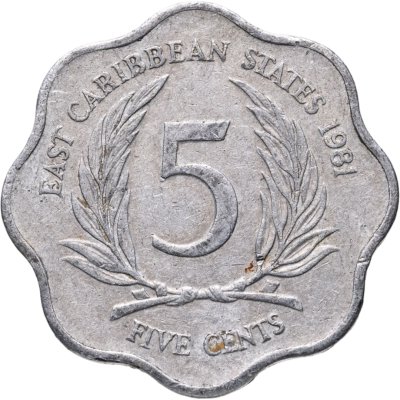 купить Восточные Карибы 5 центов (cents) 1981