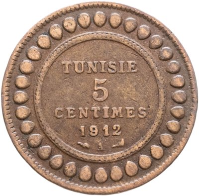 купить Тунис 5 сантимов (centimes) 1912