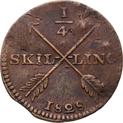 купить Швеция 1/4 скиллинга 1828