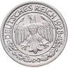 Купить Германия 50 рейхспфеннигов (reichspfennig) 1928 знак монетного двора "G" — Карлсруэ