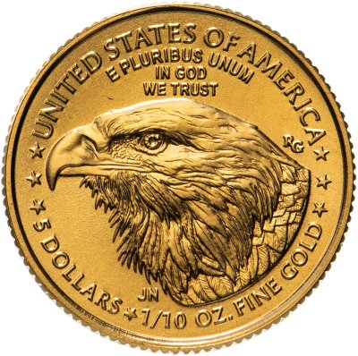 купить США 5 долларов (dollars) 2023 American Gold Eagle (орёл нового типа)