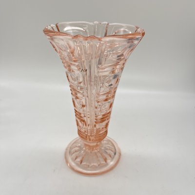 купить Вазочка для небольшого букета в карамельном оттенке, цветное стекло, пресс, СССР, 1950-1970 гг.