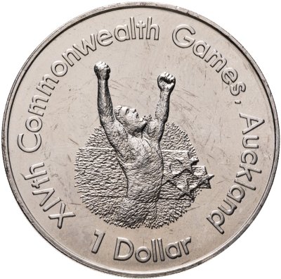 купить Новая Зеландия 1 доллар (dollar) 1989 "XIV Игры Содружества 1990 - Бегун"