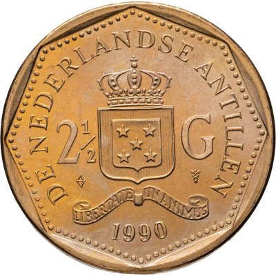 купить Нидерландские Антильские острова 2 1/2 гульдена (gulden) 1990