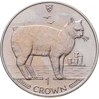 купить Остров Мэн 1 крона (crown) 1988 "Мэнкс (мэнская бесхвостая кошка)"
