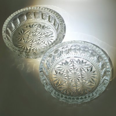 купить Набор из 2-х конфетниц с рельефным декором, стекло, пресс, СССР, 1970-1990 гг.