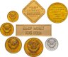 Купить Набор монет СССР 1976 года  1, 2, 3, 5, 10 копеек ( 5 монет + жетон и шильдик 1976 )