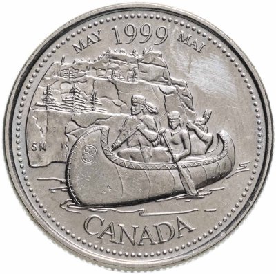 купить Канада 25 центов 1999 "Май 1999, Путешественники"