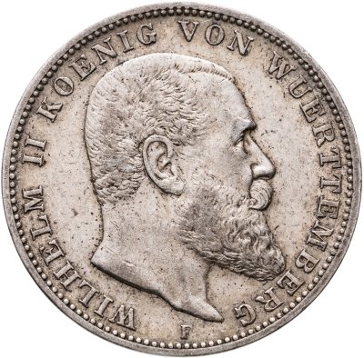 купить Германская Империя, Вюртемберг 3 марки 1910 F