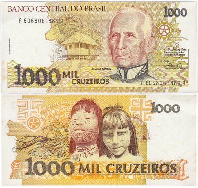 купить Бразилия 1000 крузейро 1990 года (Pick 231a)