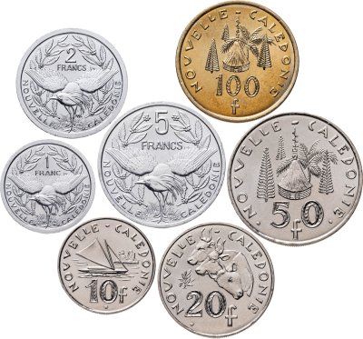 купить Новая Каледония набор из 7 монет 2006-2020, случайный год