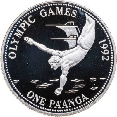 купить Тонга 1 паанга 1991 "XXV Летние Олимпийские игры, Барселона 1992 - Прыжки в воду"
