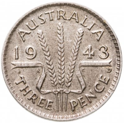купить Австралия 3 пенса (pence) 1943 Без отметки монетного двора