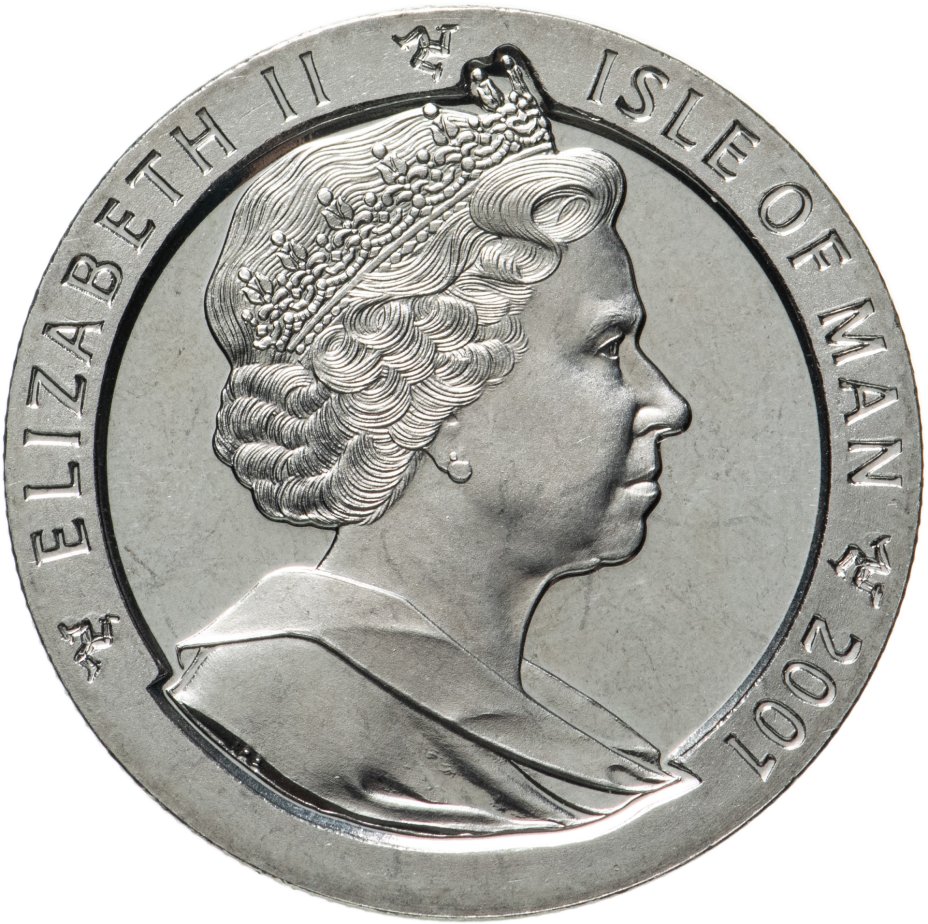 Монета остров Мэн 1 крона 2001 Год Змеи стоимостью 1166 руб.