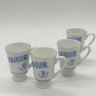 Купить Набор из 4 ликерных рюмок с ручками "Becher's Liqueur", фарфор, деколь, золочение, Чехословакия, 1970-1990 гг.