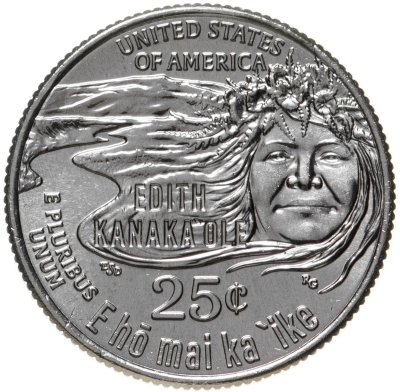 купить США 1/4 доллара (25 центов, квотер) 2023 D "Американские женщины - Гавайская танцовщица Эдит Канакаоле" (7-я)