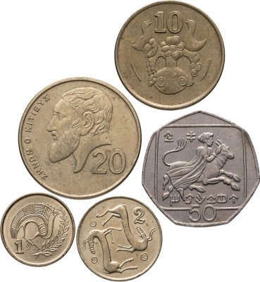 купить Кипр набор монет 1991-2004 (5 штук)