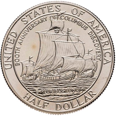 купить США 50 центов (1/2 доллара, half dollar) 1992 "500 лет открытия Америки Христофором Колумбом"
