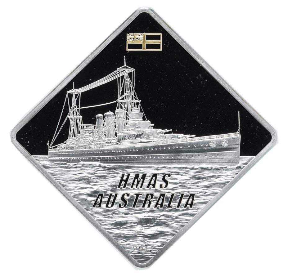 купить Палау 10 долларов 2011 "Корабль HMAS Australia", в футляре с сертификатом