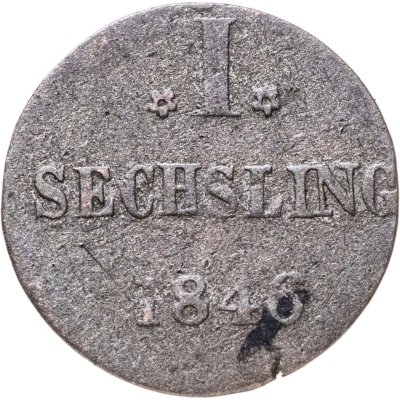 купить Германия, Гамбург 1 Сехслинг 1846