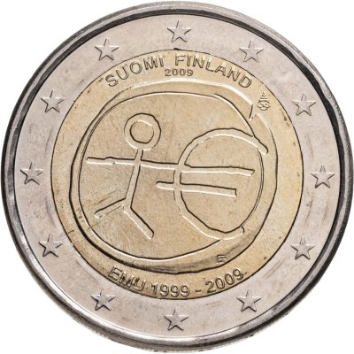 купить Финляндия 2 евро 2009 "10 лет Экономическому и валютному союзу"