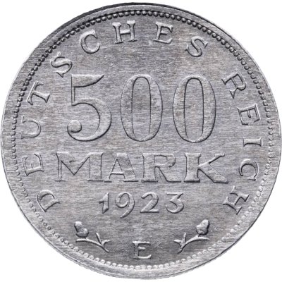 купить Германия 500 марок (mark) 1923, знак монетного двора "E" — Мульденхюттен