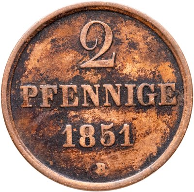купить Германия, Ганновер 2 пфеннига 1851