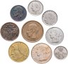 Купить Бельгия набор из 9 монет 2, 25, 50 сантимов, 1, 5, 25 франков 1905-1997