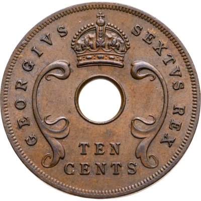 купить Британская Восточная Африка 10 центов (cents) 1952 без обозначения монетного двора