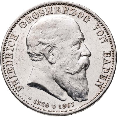 купить Германская империя, Баден 5 марок 1907 "Смерть Фридриха I"