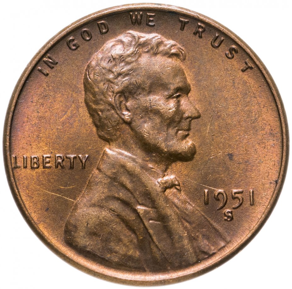 купить США 1 цент 1951 S