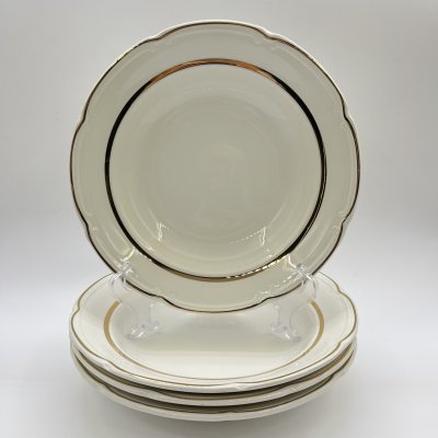 купить Набор суповых тарелок на 4 персоны, фаянс, золочение, Конаковский фаянсовый завод им. М.И. Калинина (ЗиК Конаково), СССР, 1974-1991 гг.