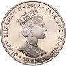 Купить Фолклендские острова 50 пенсов (pence) 2002 "50 лет правлению Королевы Елизаветы II, на троне" цветное покрытие