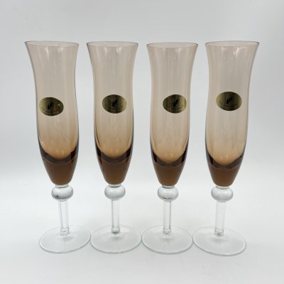 купить Набор из 4 бокалов для шампанского, стекло, Гусевской хрустальный завод (Гусь-Хрустальный), Российская Федерация, 1991-2010 гг.