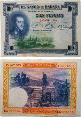 купить Испания 100 песет 1925