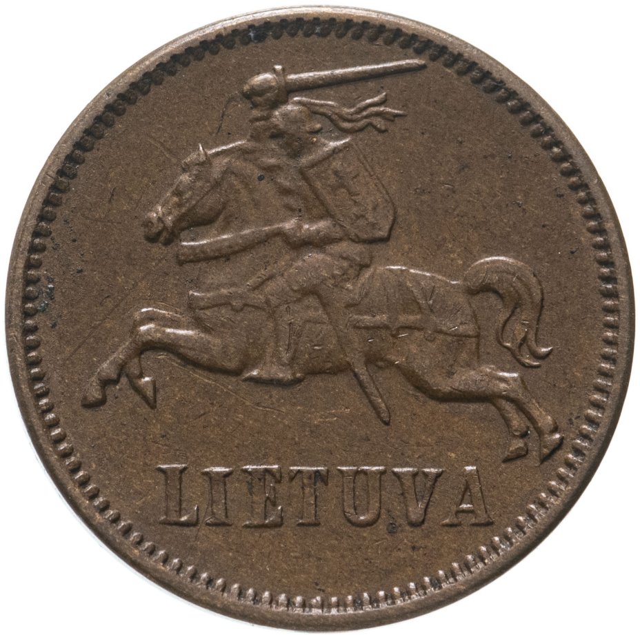 Монета Литва 2 цента (centai) 1936 стоимостью 450 руб.