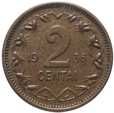 Купить Литва 2 цента (centai) 1936