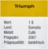 Купить Сомали 1 доллар 2007 «Мотоцикл Триумф»
