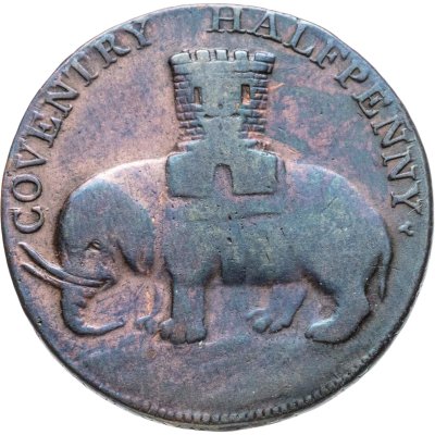 купить Великобритания 1/2 пенни 1792 "Warwickshire - Coventry. Леди Годива, Слон"