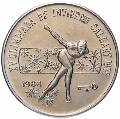 купить Куба 1 песо (peso) 1986 XV зимние Олимпийские игры, Калгари 1986 - Конькобежный спорт