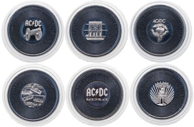 купить Австралия набор из 6 монет 20 центов 2020-2021 "45 лет группе AC/DC"