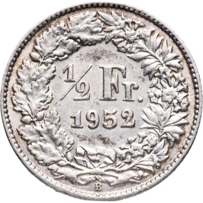 купить Швейцария 1/2 франка (franc) 1952