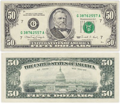 купить США 50 долларов 1990 D