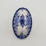 Купить Масленка овальной формы, Гжель, подпись Р. Куликова, фарфор, роспись, СССР, 1970-1990 гг.