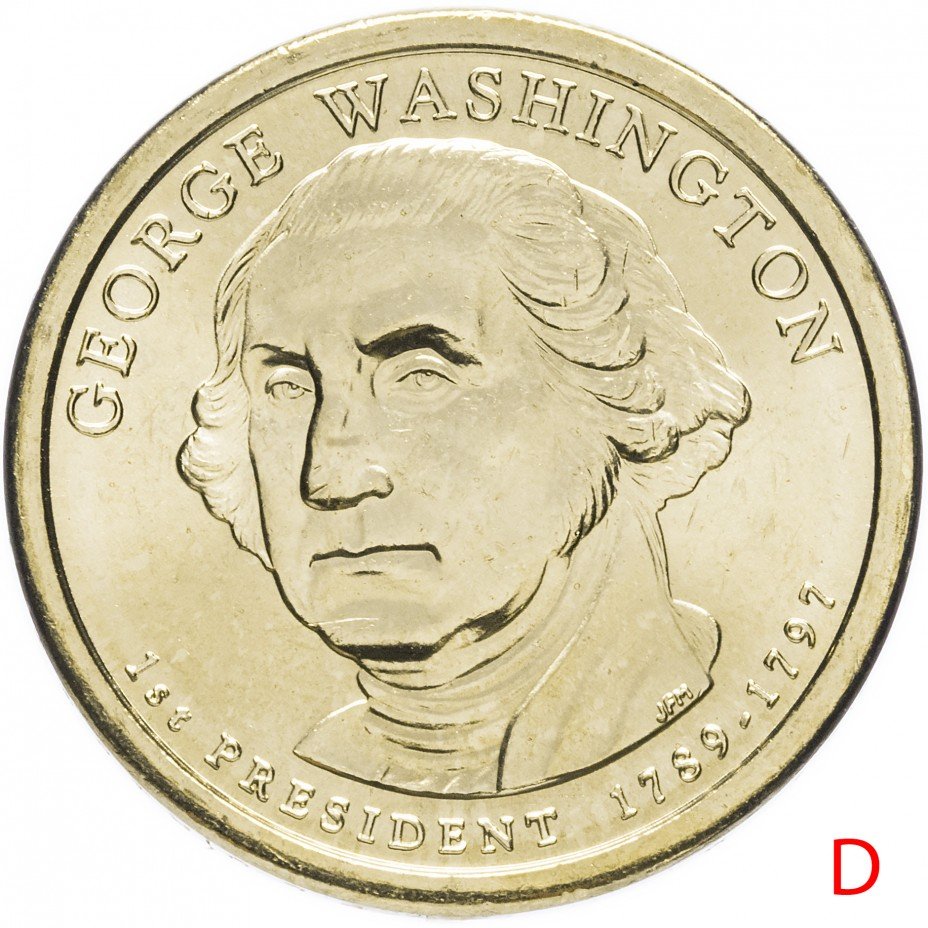купить США 1 доллар 2007 D "1-ый Президент США - Джордж Вашингтон"