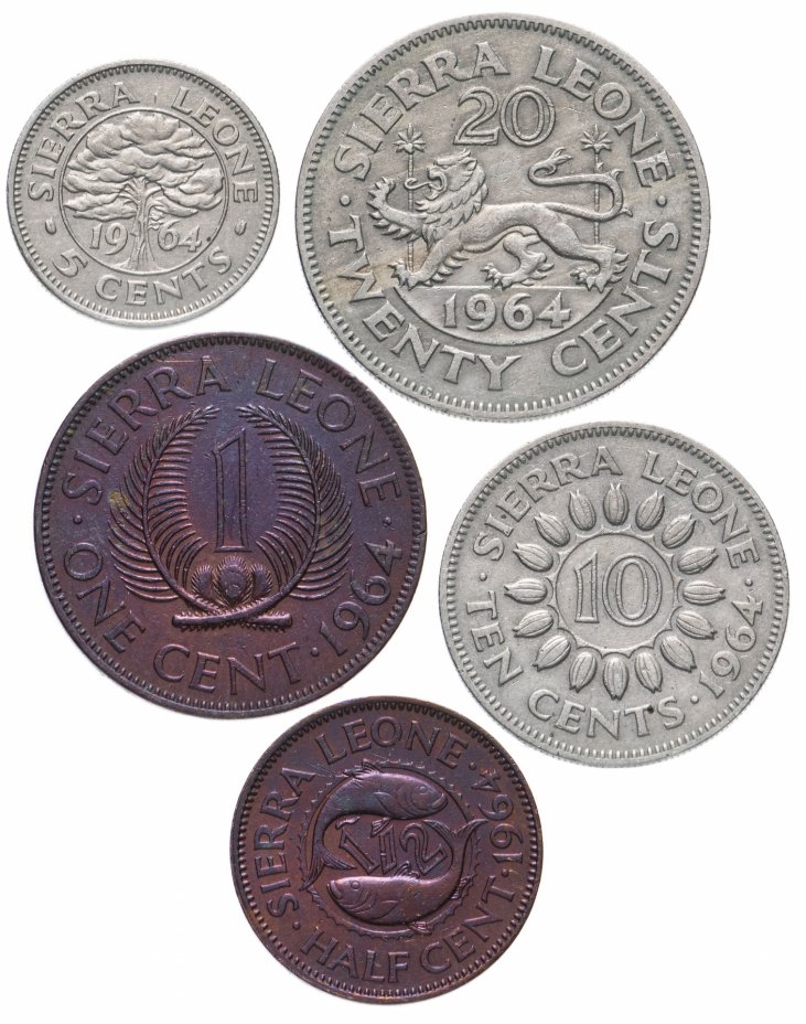 купить Сьерра-Леоне набор из 5 монет 1964