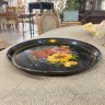 Купить Поднос круглый с цветочным декором, жесть, роспись, Жостовская фабрика декоративной росписи, СССР, 1970-1991 гг.