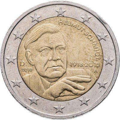 купить Германия 2 евро (euro) 2018 "100 лет со дня рождения Гельмута Шмидта"