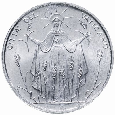 купить Ватикан 5 лир 1968